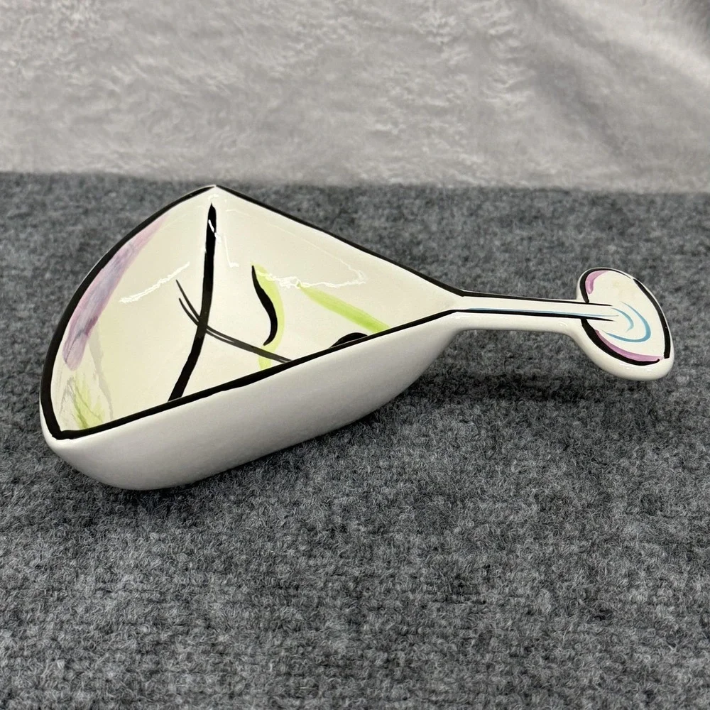 Clay Art Martini Glass Shaped Serving Bowl White Ceramic Olive Barware Dish